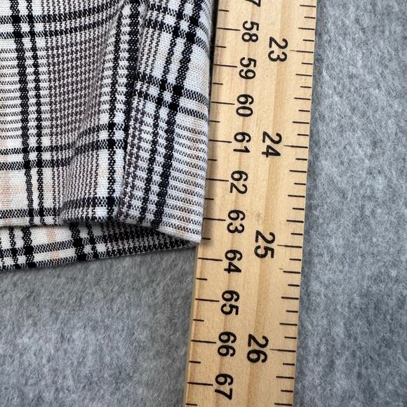 Ava & Viv Pants Black Cream Womens 20 Comfort Waist Highrise Plaid Tapered Crop - Picture 10 of 11